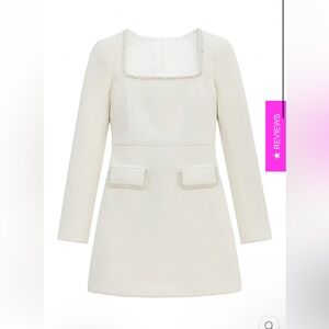 Katie J NYC Chic White Long Sleeve Dress